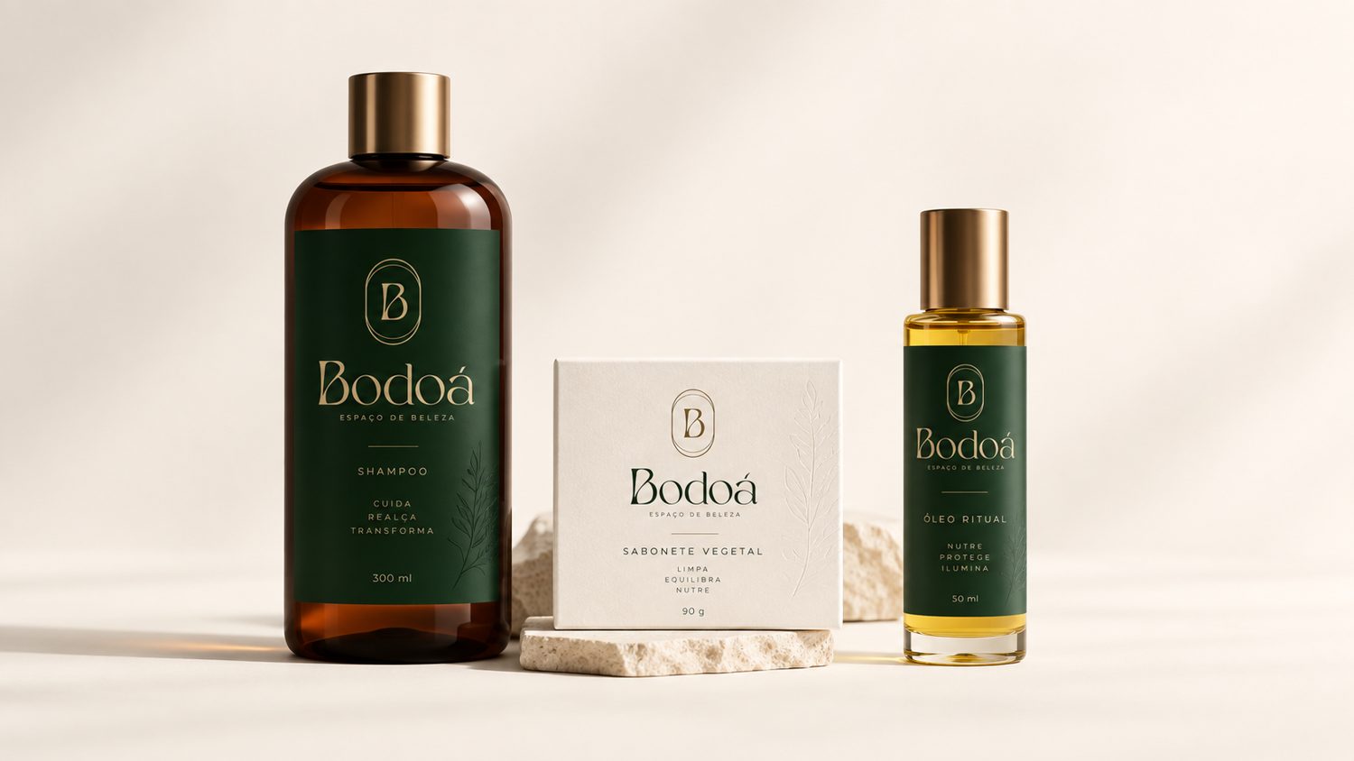 Bodoá shampoo line, plant based soap and ritual oil