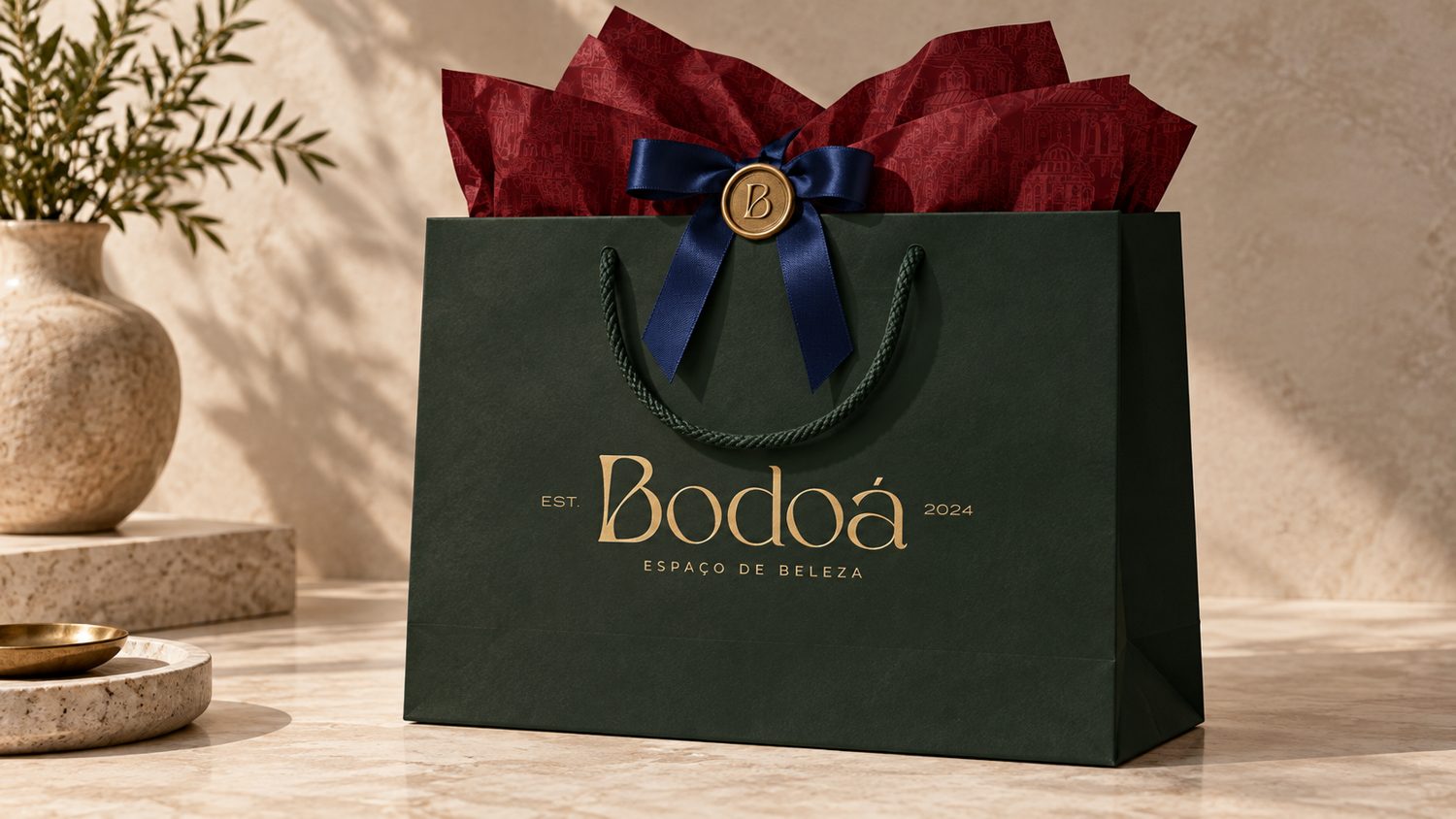 Bodoá gift bag in deep green