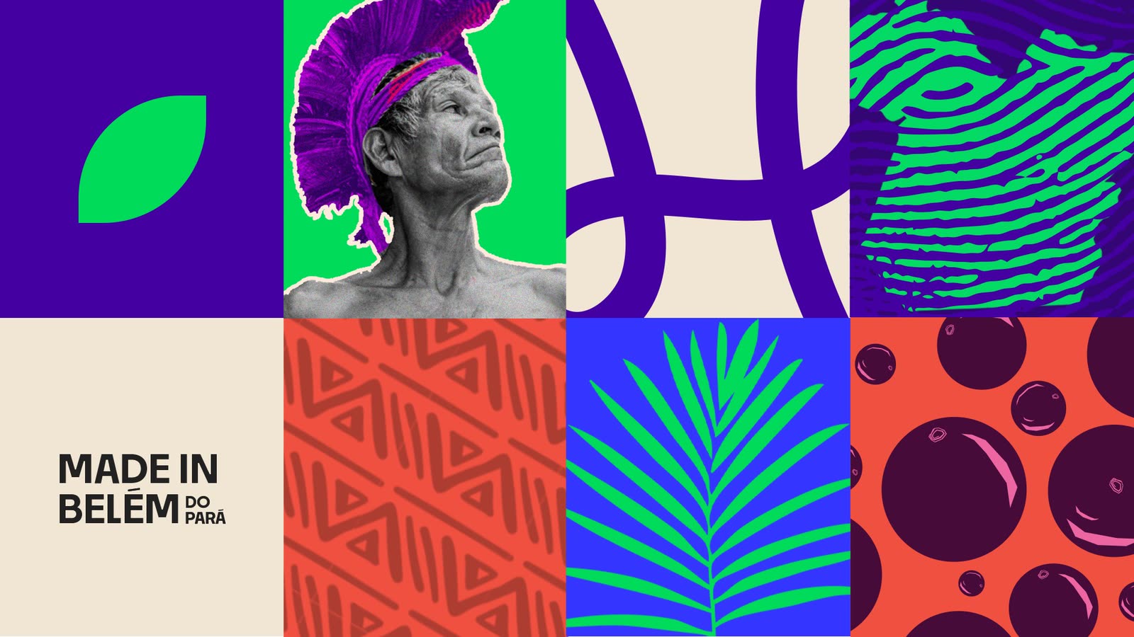 A mosaic of the Heni identity: pattern, palm leaves, berries and the H