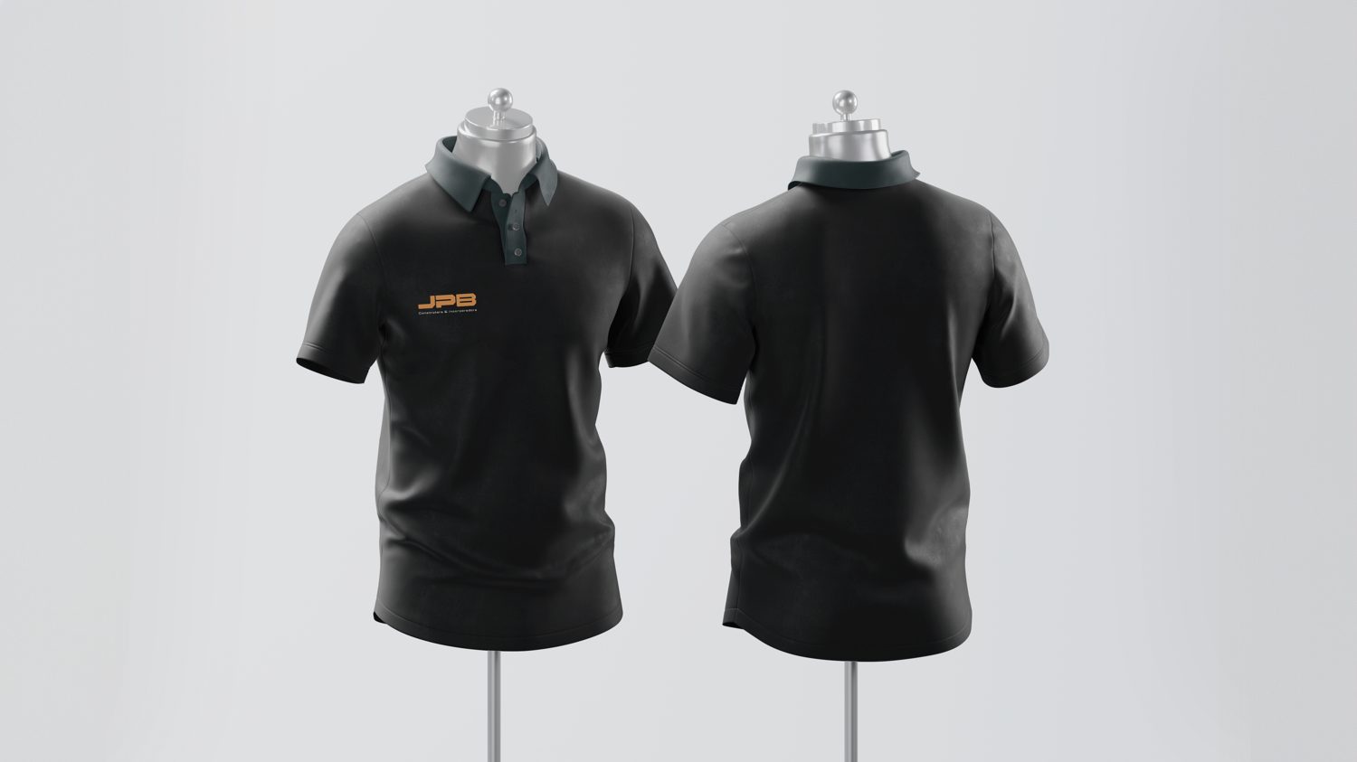 JPB polo shirt, front and back