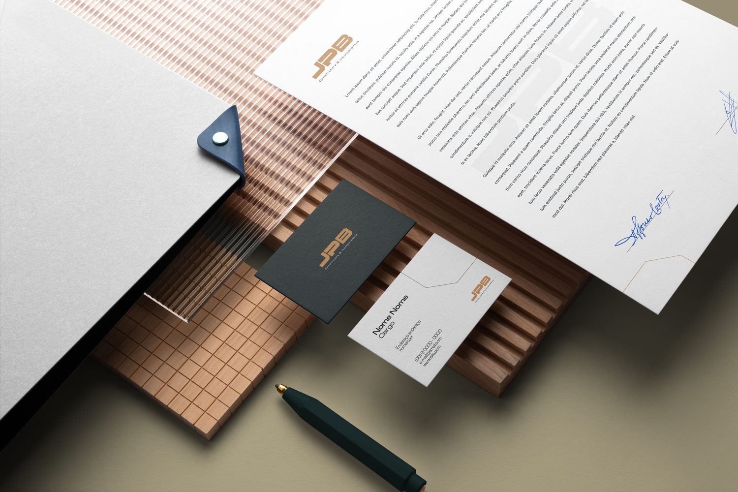 JPB stationery: letter, cards and pen
