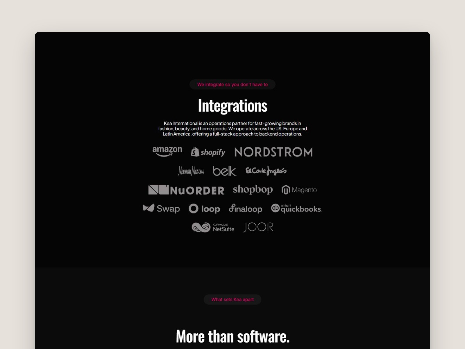02. The integrations buyers already run, shown before any pitch.