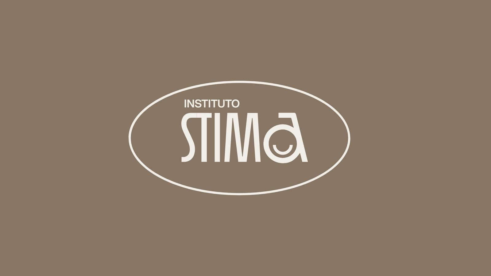 The Instituto STIMA seal in white on earth brown