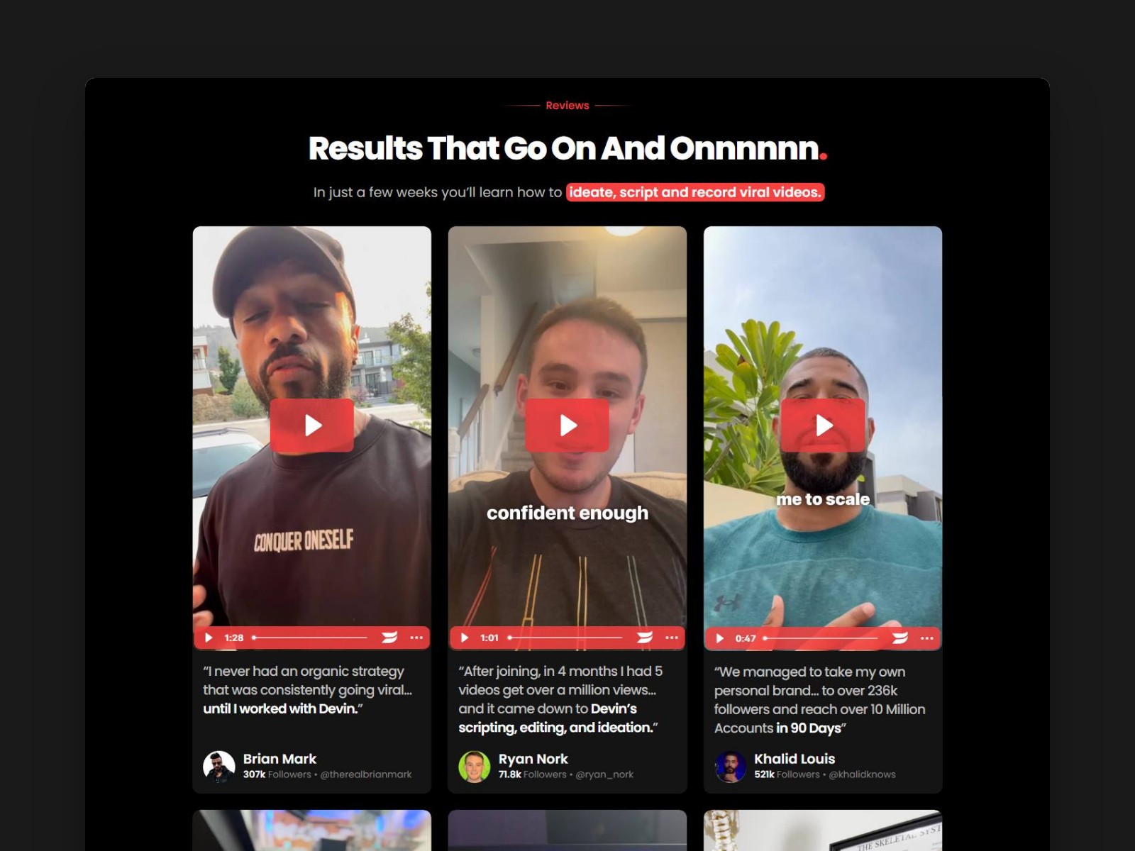 03. Results from students, in their own videos.